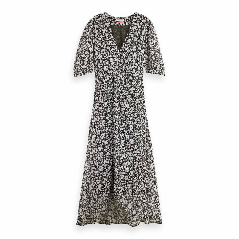 Scotch & Soda Midi Dress With Draped Knot Detail image number 0